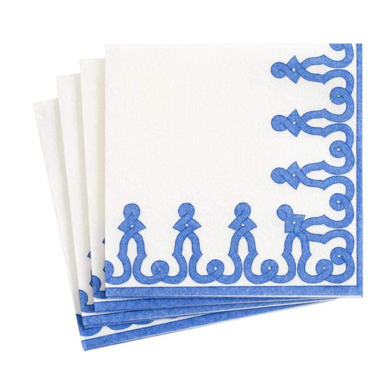 Blue Riviera Dessin Cocktail Napkin