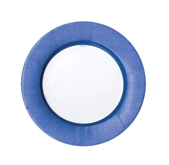 Round Linen Blue Dinner Plates