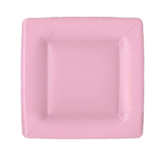 Square Light Pink Dessert Plates