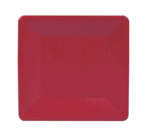 Square Red Dessert Plates