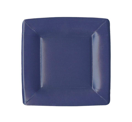 Square Navy Dessert Plates