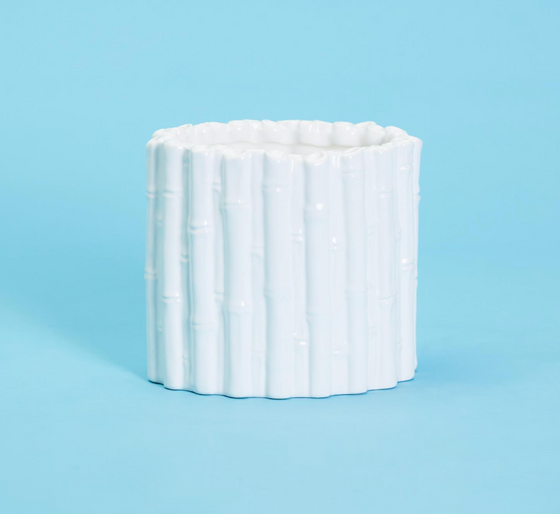 Faux Bamboo Carving Cachepot