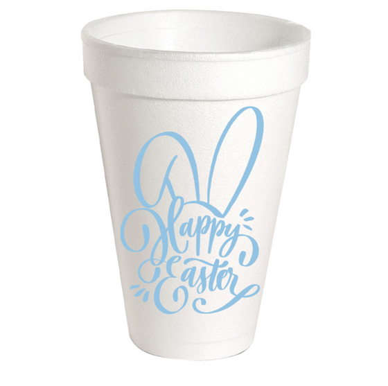 Blue Bunny Happy Easter Foam Cups
