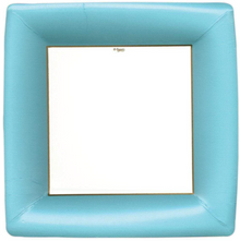  Square Turquoise Grosgrain Dinner Plates