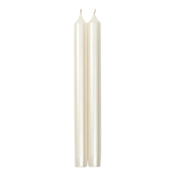 Pearl White Dripless Candle 10"