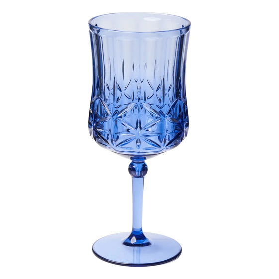 Blue Acrylic Stemmed Wine Glass