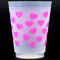  Pink Heart Frosted Flex Cups