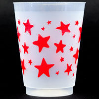Red Star Frosted Flex Cups