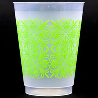 Green Scroll Frost Flex Cups