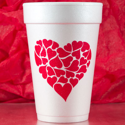 Heart Styrofoam Cups