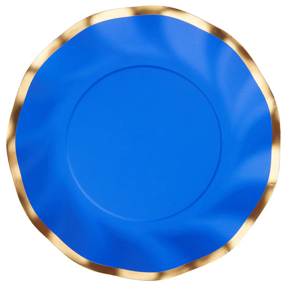 Cobalt Blue Wavy Salad Plates